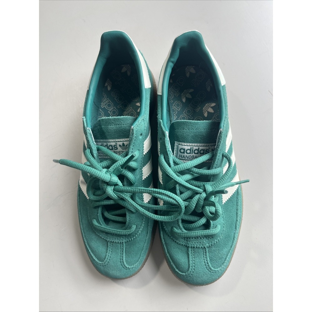 Size 6.5 - Adidas Handball Spezial Collegiate Green White Walking Training - Picture 2 of 11